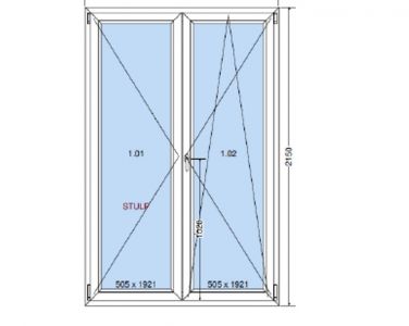 Porte fenêtre PVC blanc 2 ventaux OF+OB Annemasse