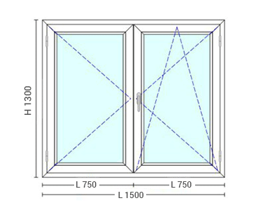Fenêtre PVC blanc 2 ventaux OF+OB Annemasse