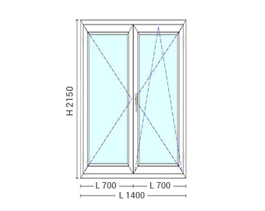 Porte fenêtre PVC blanc 2 ventaux OF+OB Annemasse